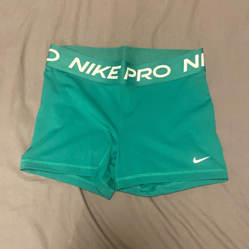 Green Nike Pro Shorts